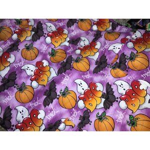 Halloween Scrub Top By Comfy Cotton Scrubs S 100% Cotton Ghost Pumpkin Print